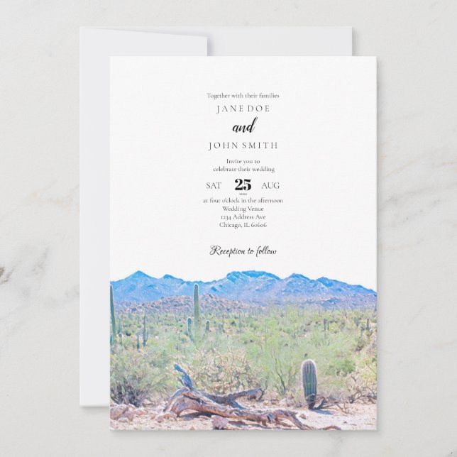 Inbjudan till Arizona Desert Wedding (Framsida)