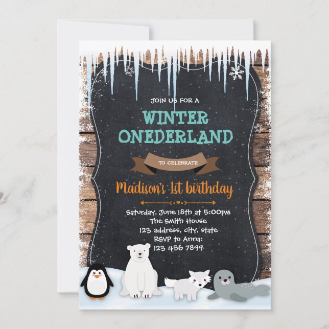 Inbjudan till arktiskt vintertema i party (Framsida)