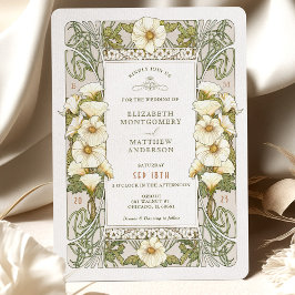 Inbjudan till Art nouveau Mucha till Calla Lily We