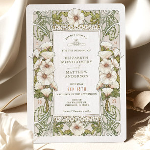 Inbjudan till Art nouveau Mucha till Calla Lily We