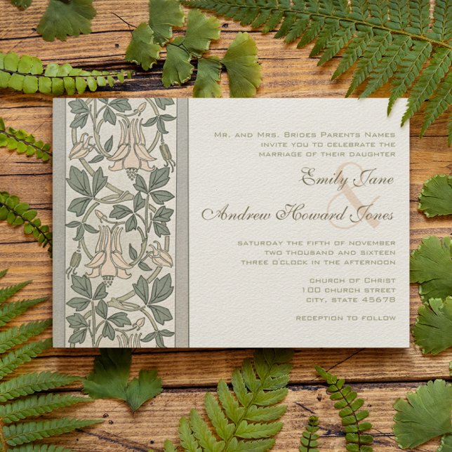 Inbjudan till Art nouveau Peachy Rosa-bröllop (Skapare uppladdad)