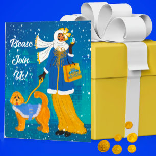 Inbjudan till art nouveau Personlig Hanukkah