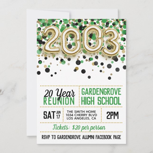 Inbjudan till återförening av högskolan 2003 (Framsida)