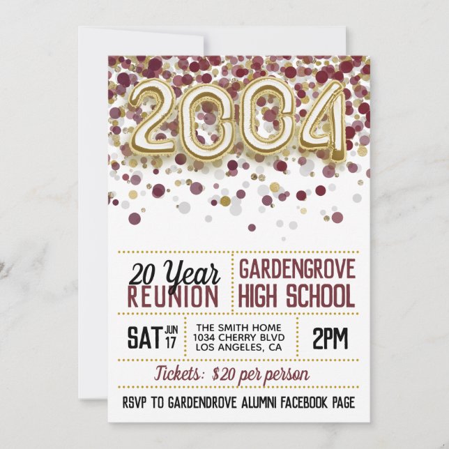 Inbjudan till återförening av högskolan 2004 (Framsida)