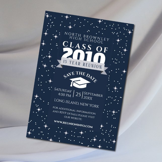 Inbjudan till återföreningsdesign för blå valfri å (Elegant blue school or class reunion design)