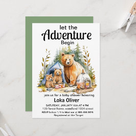 Inbjudan till Äventyr Begin Woodland Baby Shower