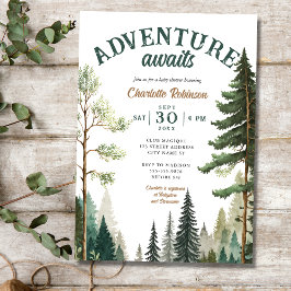 Inbjudan till äventyr Forest Rustic Baby Shower