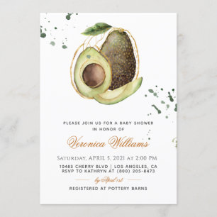 Inbjudan till Avocado Baby Shower