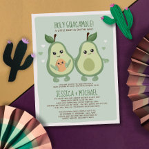 Inbjudan till Avocado Heliga Guacamole Baby Shower