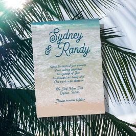Inbjudan till Avslappnad Beach Wedding First Namn