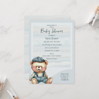Inbjudan till Avslappnad Charming Bear Baby Shower
