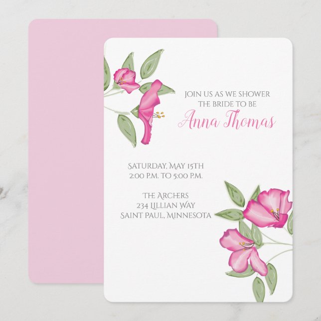 Inbjudan till Azalea-Möhippa (Fram/baksida)