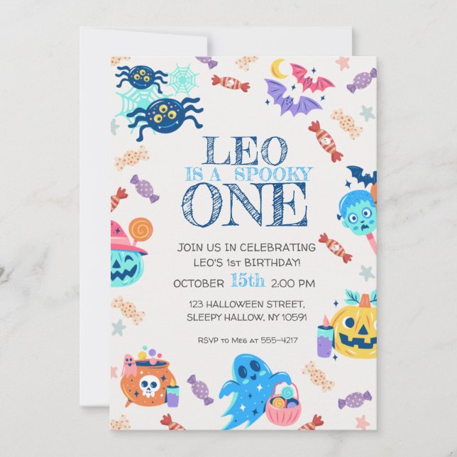 Inbjudan till Baby 1st Birthday Halloween fest (Framsida)