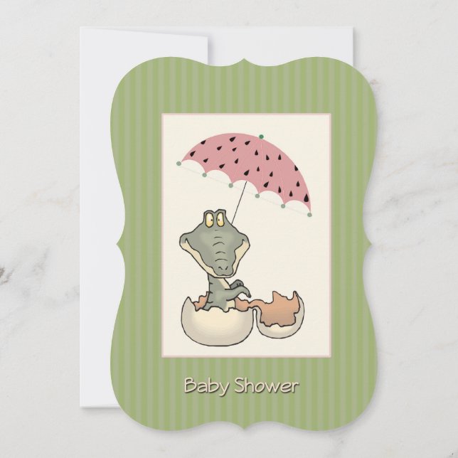 Inbjudan till baby Alligator Baby Shower (Baksida)