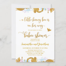 Inbjudan till Baby Bee Baby Shower Little Honung B