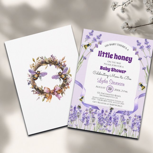Inbjudan till Baby Bee Lavender Baby Shower (Skapare uppladdad)