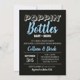 Inbjudan till Baby & Beer Shower | Svart och blå