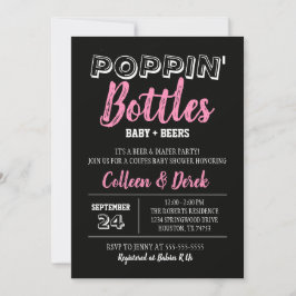 Inbjudan till Baby & Beer Shower | Svart och Rosa