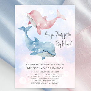 Inbjudan till baby Beluga Whale Gender Reveal Part