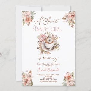 Inbjudan till baby Brewing Girl Baby Shower
