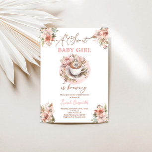 Inbjudan till Baby Brewn Baby Shower Girl