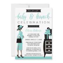 Inbjudan till baby & Bruch Baby Shower, skalning,