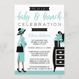 Inbjudan till baby & Bruch Baby Shower, skalning,