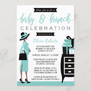 Inbjudan till baby & Bruch Baby Shower, skalning,