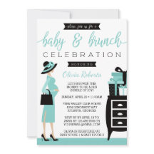 Inbjudan till baby & Bruch Baby Shower, skalning,