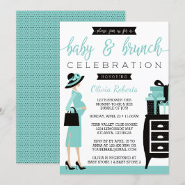Inbjudan till baby & Bruch Baby Shower, skalning, 
