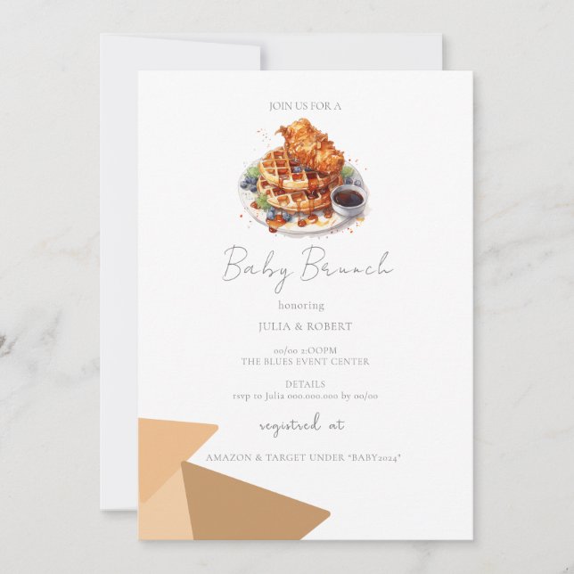 Inbjudan till baby Brunch Baby Shower (Framsida)
