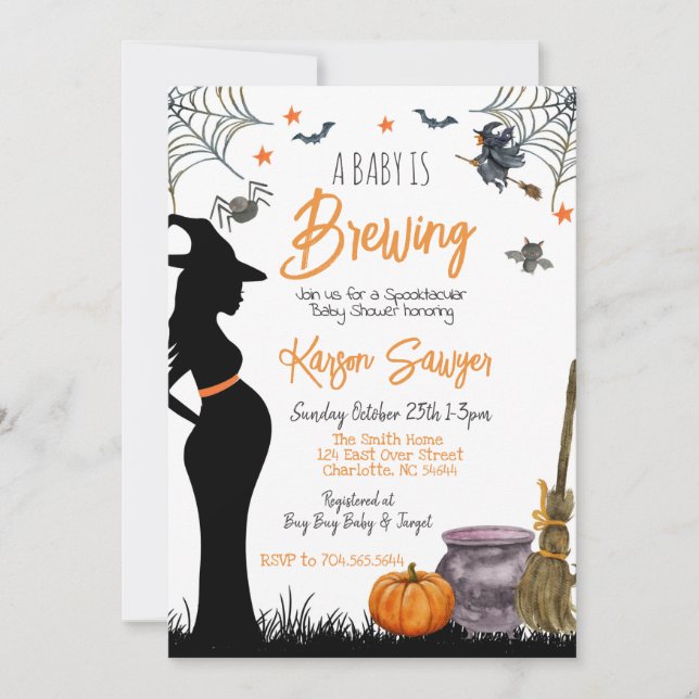 Inbjudan till Baby-brygga Halloween-babyskor (Framsida)