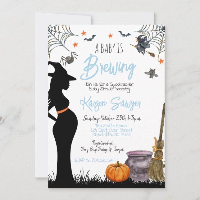 Inbjudan till Baby-brygga Halloween-babyskor (Framsida)