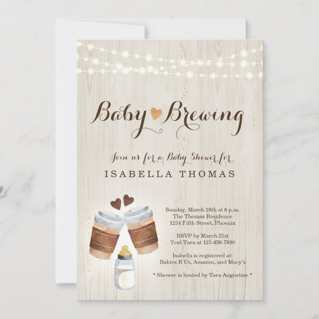 Inbjudan till Baby-bryggerikaffe eller teababyskor (Framsida)