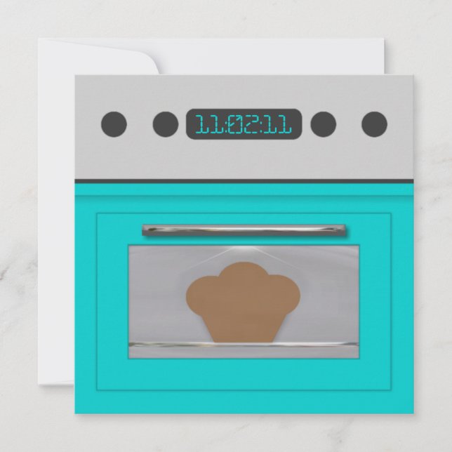 Inbjudan till Baby Bun Recipe (aqua) (Framsida)