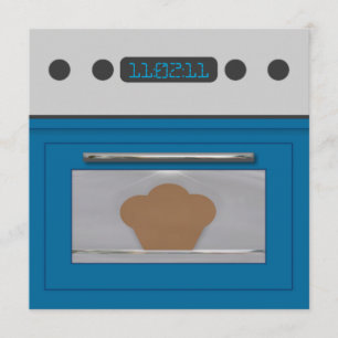 Inbjudan till Baby Bun Recipe (blått)