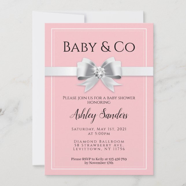 Inbjudan till Baby & Co Baby Shower (Framsida)