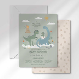 Inbjudan till baby Dino Hatching snart Baby Shower