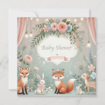Inbjudan till baby djur Baby Shower