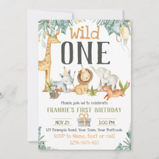 Inbjudan till baby djur Safari