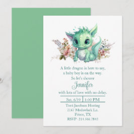 Inbjudan till baby Dragon Baby Shower