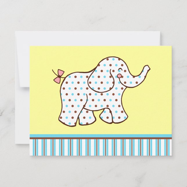 Inbjudan till Baby elefant (Framsida)