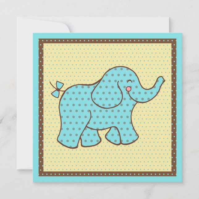 Inbjudan till Baby elefant (Framsida)