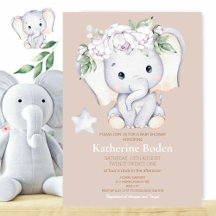 Inbjudan till baby Elephant Baby Shower