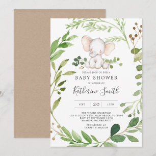 Inbjudan till baby Elephant Baby Shower