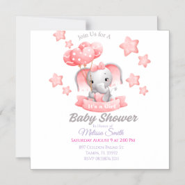 Inbjudan till baby Elephant Baby Shower Magnetisk Inbjudningskort