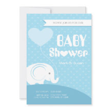 Inbjudan till baby Elephant Baby Shower till Pojke