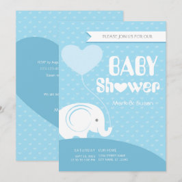 Inbjudan till baby Elephant Baby Shower till Pojke