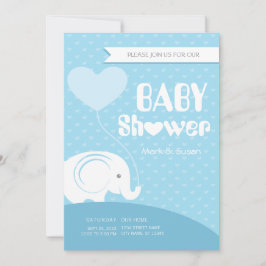 Inbjudan till baby Elephant Baby Shower till Pojke