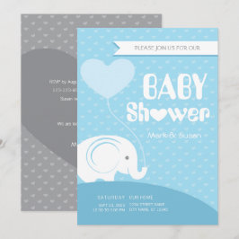 Inbjudan till baby Elephant Baby Shower till Pojke